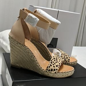 Leopard calf hair wedges